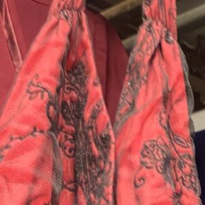 Elegant Red and Black Lace Storage Bag